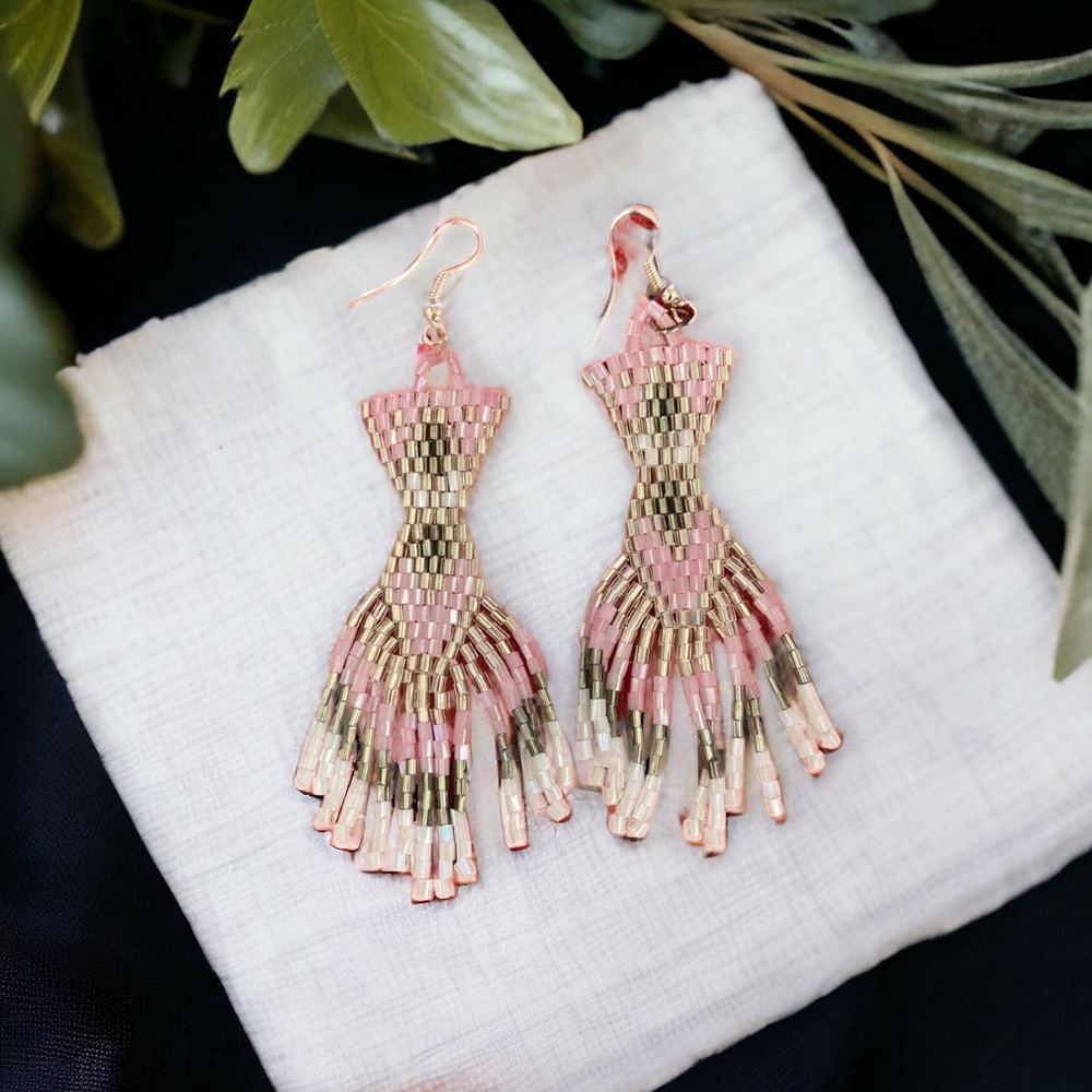 Gorgeous beaded fringe earrings